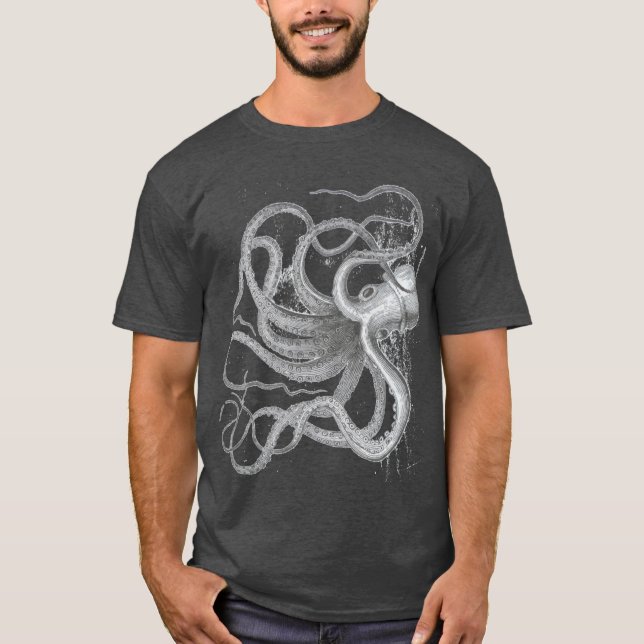 Camiseta Octopus grande náutico de galharnau Vintage kraken (Frente)