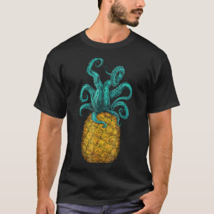 Camiseta Octopus Havaiano Pineapple Aloha Beach Havaí Summ