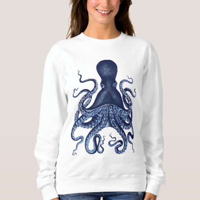 Camiseta Octopus, Kraken, gravura vintage, aquarela, (Frente)