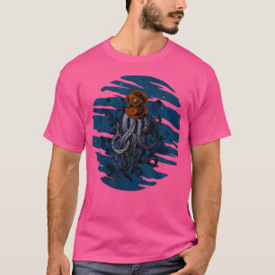 Camiseta Octopus Louco Profundo no Capacete de Mergulho