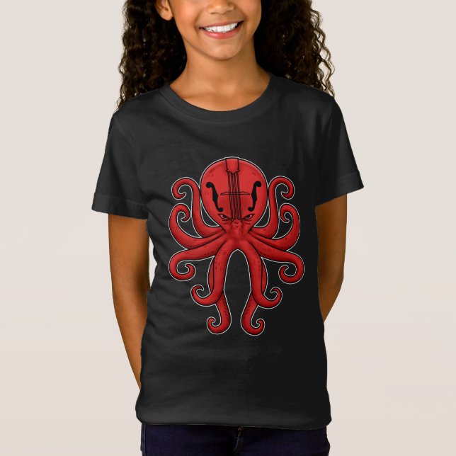 Camiseta Octopus Mandolin Gift Men Bluegrass Country Music (Frente)