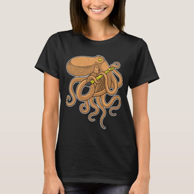 Camiseta Octopus Musical Flute Music (Frente)