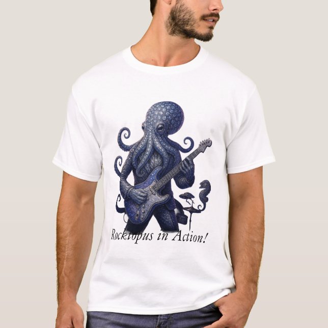 Camiseta Octopus Musical - Oito Braços, Batimentos Infinito (Frente)