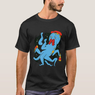 Camiseta Octopus Mustache Legal Retro Divertido Arte Estran