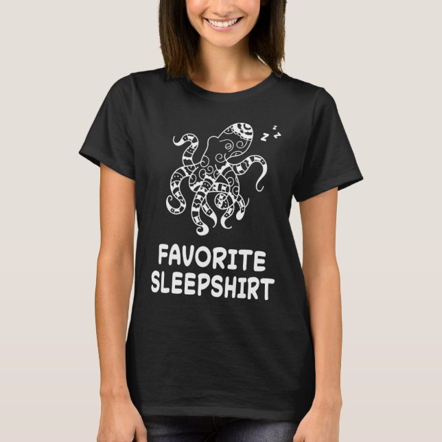 Camiseta Octopus Octopis Dormir Dormindo Pajama Noite (Frente)