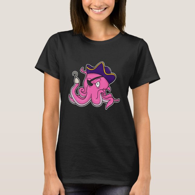Camiseta Octopus Pirate Hook hand Eye patch (Frente)