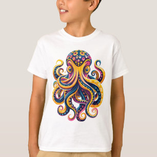 Camiseta Octopus Psicodélico Profundo do Mar