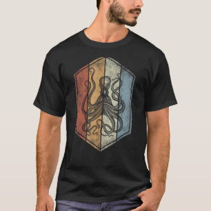 Camiseta Octopus Retro Vintage Style Marine Biologista