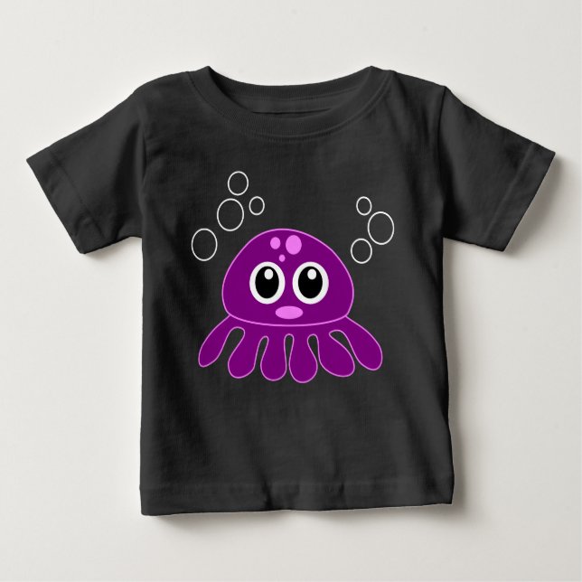 Camiseta Octopus roxo de desenho animado (Frente)
