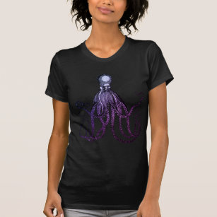 Camiseta Octopus Roxo Vintage, Bela Jersey das Mulheres Kra