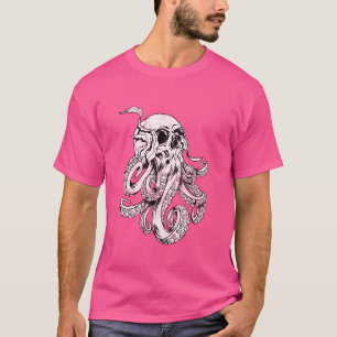 Camiseta Octopus Skull Monster Kraken Cthulhu Skull para Ho