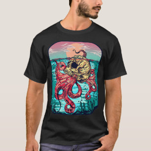 Camiseta Octopus Sugar Crânio Crânio Crônico Octopus