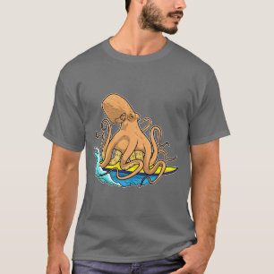 Camiseta Octopus Surfing Surfboard Summer