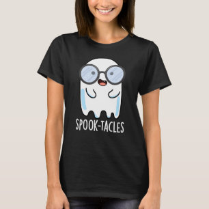 Camiseta Óculos Assustadores Piada de Fantasma BG Escuro