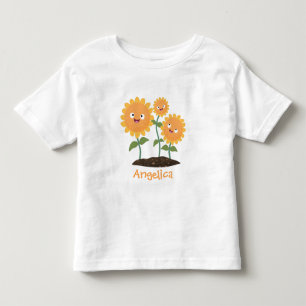Camiseta Óculos bonitos girassóis felizes sorrindo ilustr