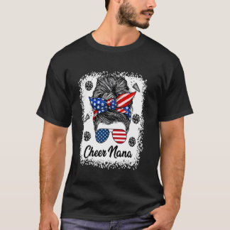 Camiseta Óculos da Bandeira dos EUA Cheer Nana Coque Desarr