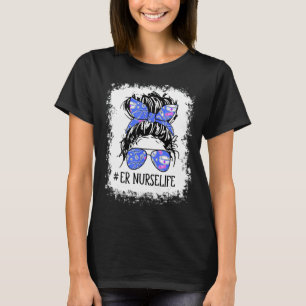 Camiseta Óculos De Arco Azul De Cabelo Mensal Er Enfermeira