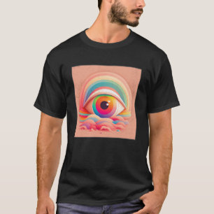 Camiseta Óculos De Arco-Íris Cuto Ilustração Colorida Lágri
