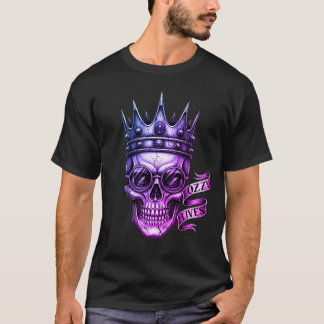 Camiseta Óculos de caveira vivos de Ozzy Coroa de motocicli