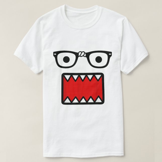 Camiseta Óculos de Cena Kid e Design de Boca de Desenho Ani (Frente do Design)