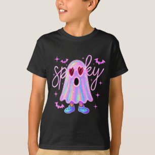Camiseta Óculos de coração de fantasma assustador disco fof
