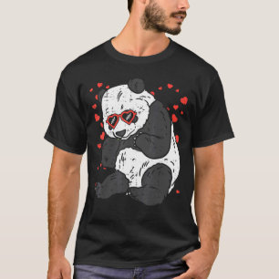 Camiseta Óculos de coração Panda Urso Dia de os namorados B