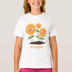 Camiseta Óculos de desenho animados bonitos e felizes