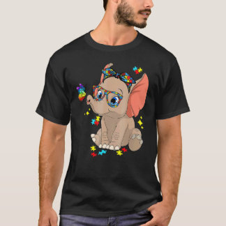 Camiseta Óculos de Elefante Autismo Conscientização Mãe Cri