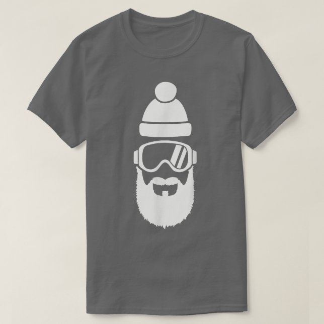 Camiseta Óculos de esqui com barba (Frente do Design)