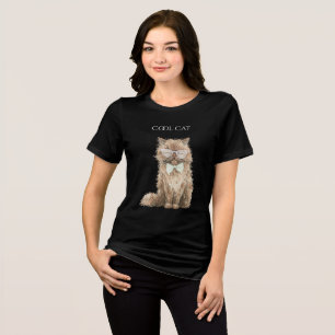 Camiseta Óculos de Gato Legal Roxo Verde-Menta  