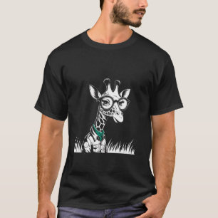 Camiseta Óculos de Girafa Fofa Amante de Animais Divertido
