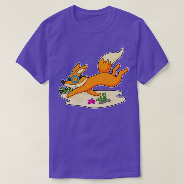 Camiseta Óculos de Nadação do Fox Diver (Frente do Design)
