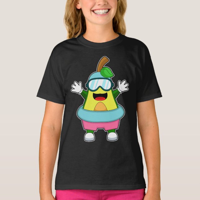 Camiseta Óculos de natação de natação de abacate (Frente)