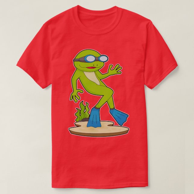 Camiseta Óculos de natação Frog Diver (Frente do Design)