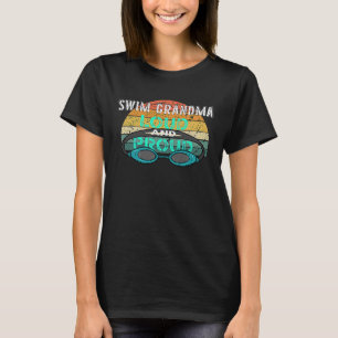Camiseta Óculos de Natação Nadar Avó Nadador Esporte