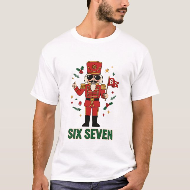 Camiseta Óculos de Natal Seis Sete Nozes Bandeira (Frente)