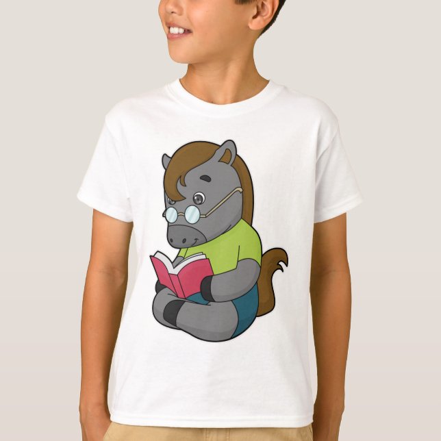 Camiseta Óculos de Nerd de cavalos (Frente)