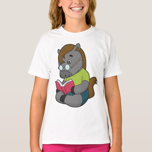 Camiseta Óculos de Nerd de cavalos (Frente)