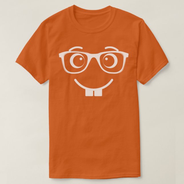 Camiseta Óculos de nerd Dentes Emoticon Nerd Humor Face Ha (Frente do Design)