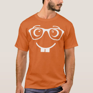 Camiseta Óculos de nerd Dentes Emoticon Nerd Humor Face Ha