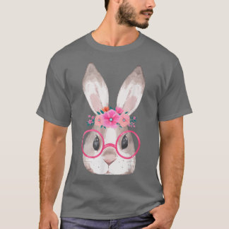Camiseta Óculos De Rosto Coelhinho Bonitos E Banda Óssea Fl