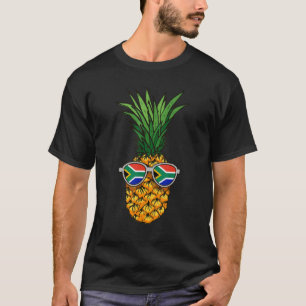 Camiseta Óculos de Sol Abacaxi Sul-Africano Bandeira da Áfr