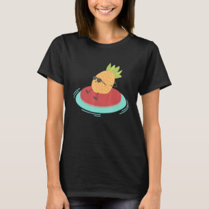 Camiseta Óculos de Sol Abacaxi Verão Natação