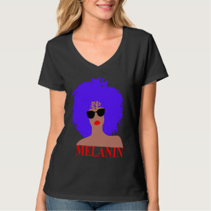 Camiseta Óculos de Sol Afro Diva Lábios Vermelhos Magia da