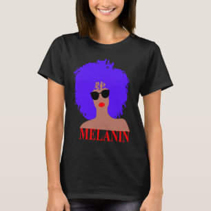 Camiseta Óculos de Sol Afro Diva Lábios Vermelhos Magia da