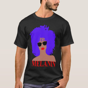 Camiseta Óculos de Sol Afro Diva Lábios Vermelhos Magia da