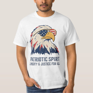 Camiseta Óculos de Sol Águia Espírito Patriótico 4 de Julho