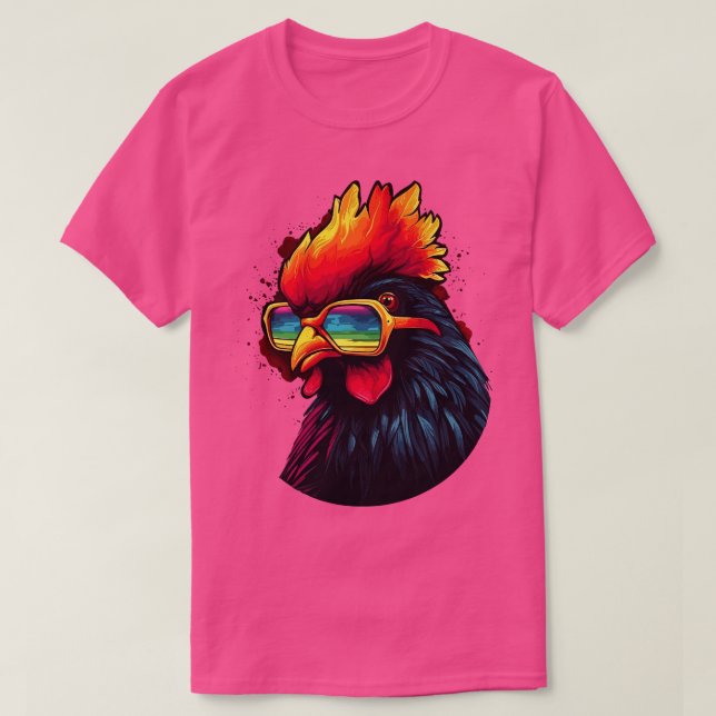 Camiseta Óculos de sol artísticos Presentes de frango diver (Frente do Design)