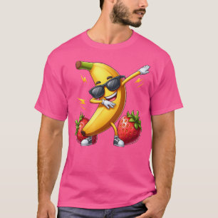 Camiseta Óculos de Sol Banana Morango Divertido Dab Dan