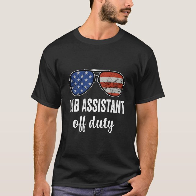 Camiseta Óculos de Sol Bandeira Americana Assistente de Lab (Frente)